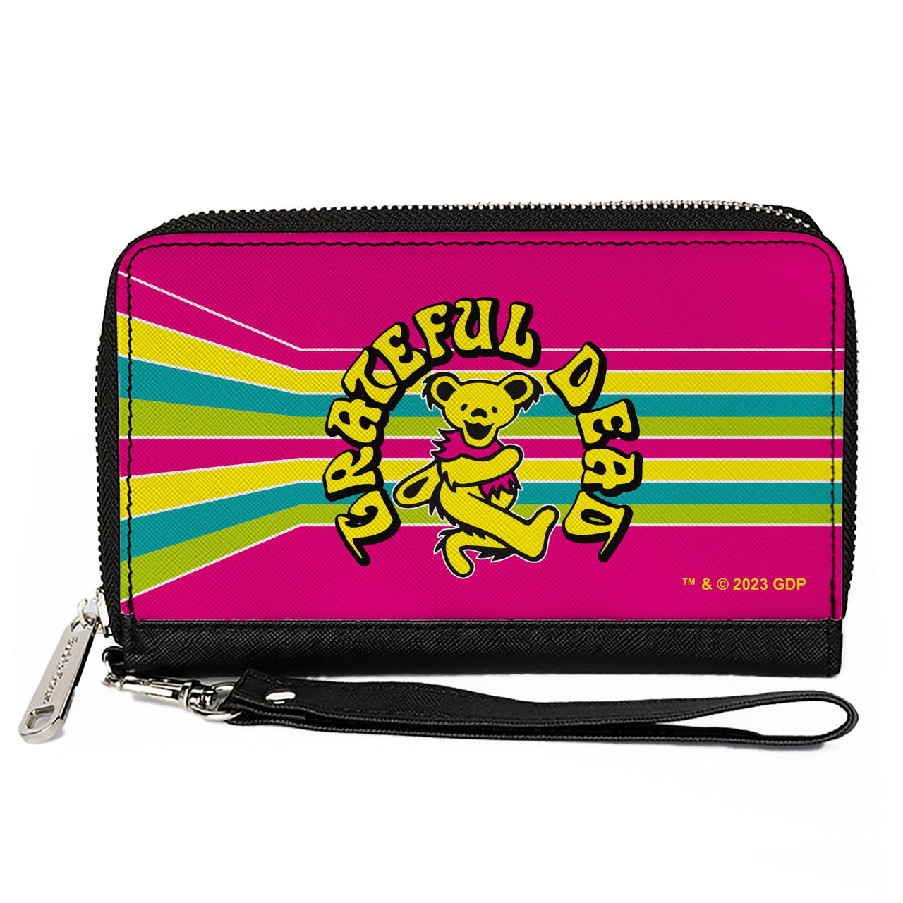 Dancing Bear Zipper Wallet | Pink Stripe