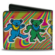 Dancing Bears Bi-Fold Wallet | Multi-Color Tie Dye Swirl