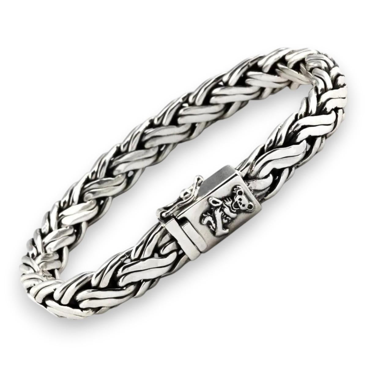 Grateful Dead Dancing Bears Sterling Silver Bracelet - Front