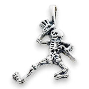 Grateful Dead Dancing Skeletons Sterling Silver Charm - Front