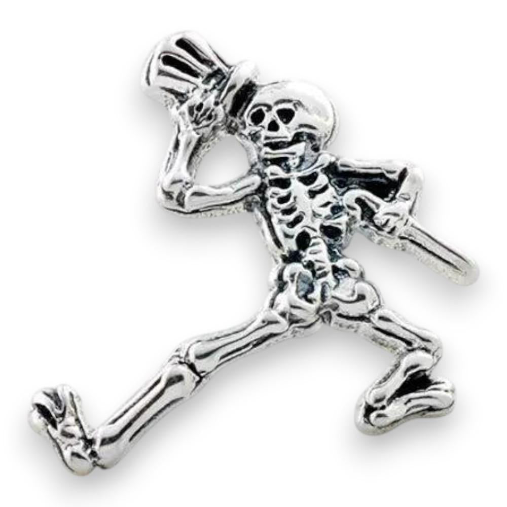 Grateful Dead Dancing Skeletons Sterling Silver Pin