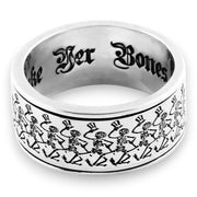 Grateful Dead Dancing Skeletons Sterling Silver Spinner Ring - Back
