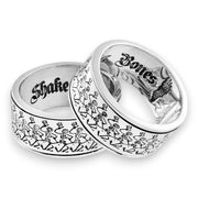 Grateful Dead Dancing Skeletons Sterling Silver Spinner Ring - Detail