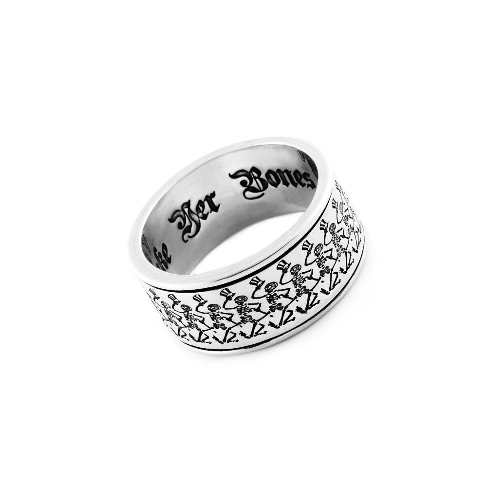 Dancing Skeletons Sterling Silver Spinner Ring
