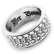 Grateful Dead Dancing Skeletons Sterling Silver Spinner Ring - Front