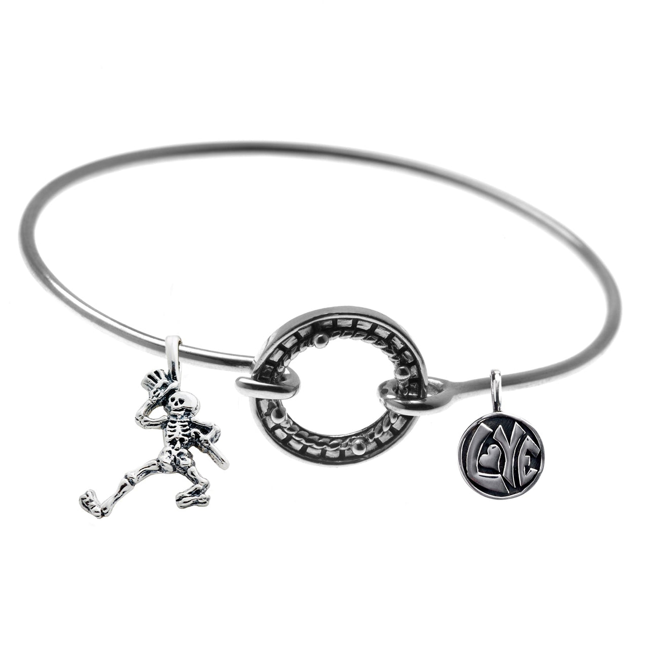 Dancing Skeletons Tension Sterling Silver Bracelet