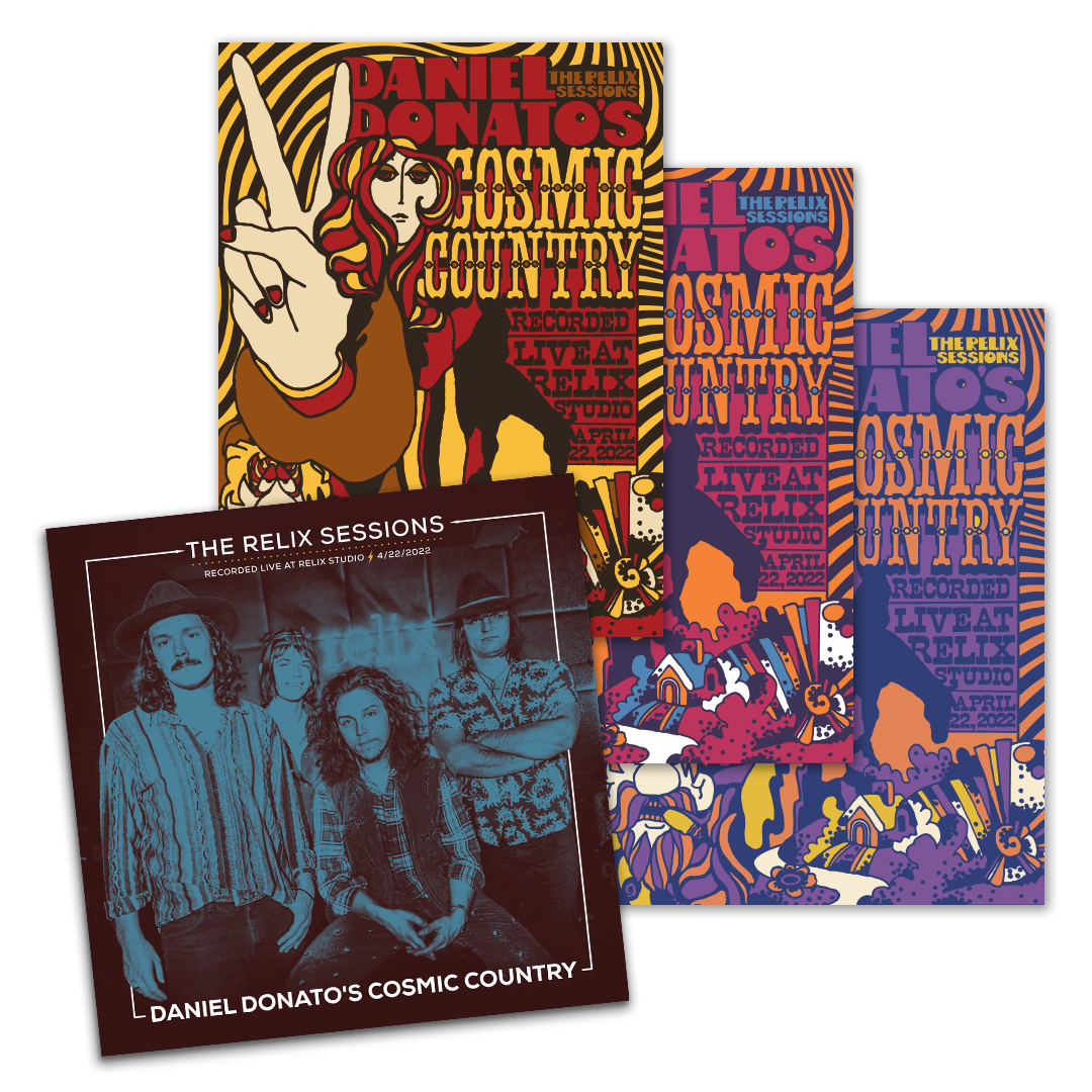 Daniel Donato's Cosmic Country Ultimate Bundle (The Relix Session Limited Edition 2-LP Cosmic Tie-Dye Vinyl + Reflector Exclusive 2-LP Relix Red Variant Vinyl + 3 Posters)