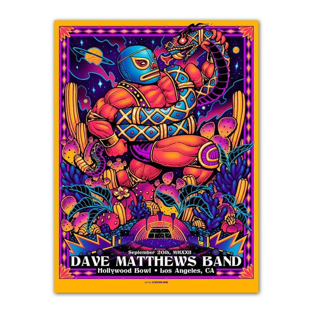 Dave Matthews - Hollywood Bowl 2022 Purple Variant Poster by Munk One