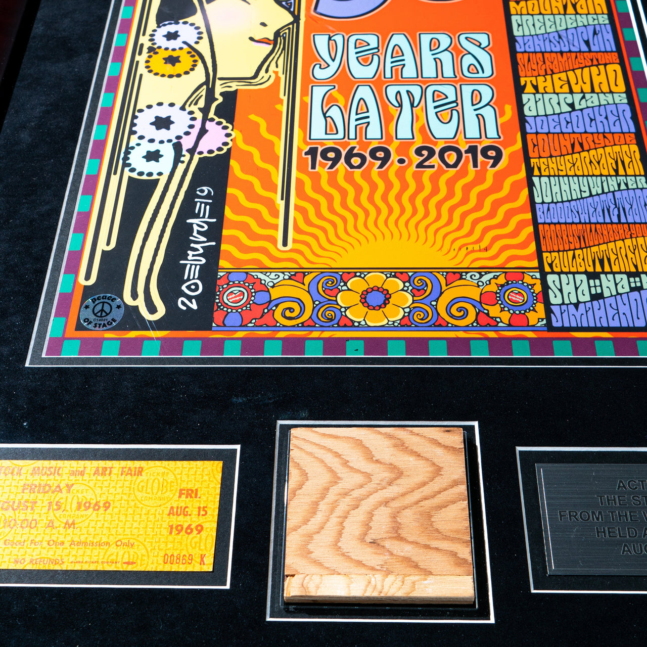 David Byrd (Signed) | Framed Woodstock Stage and Original Ticket