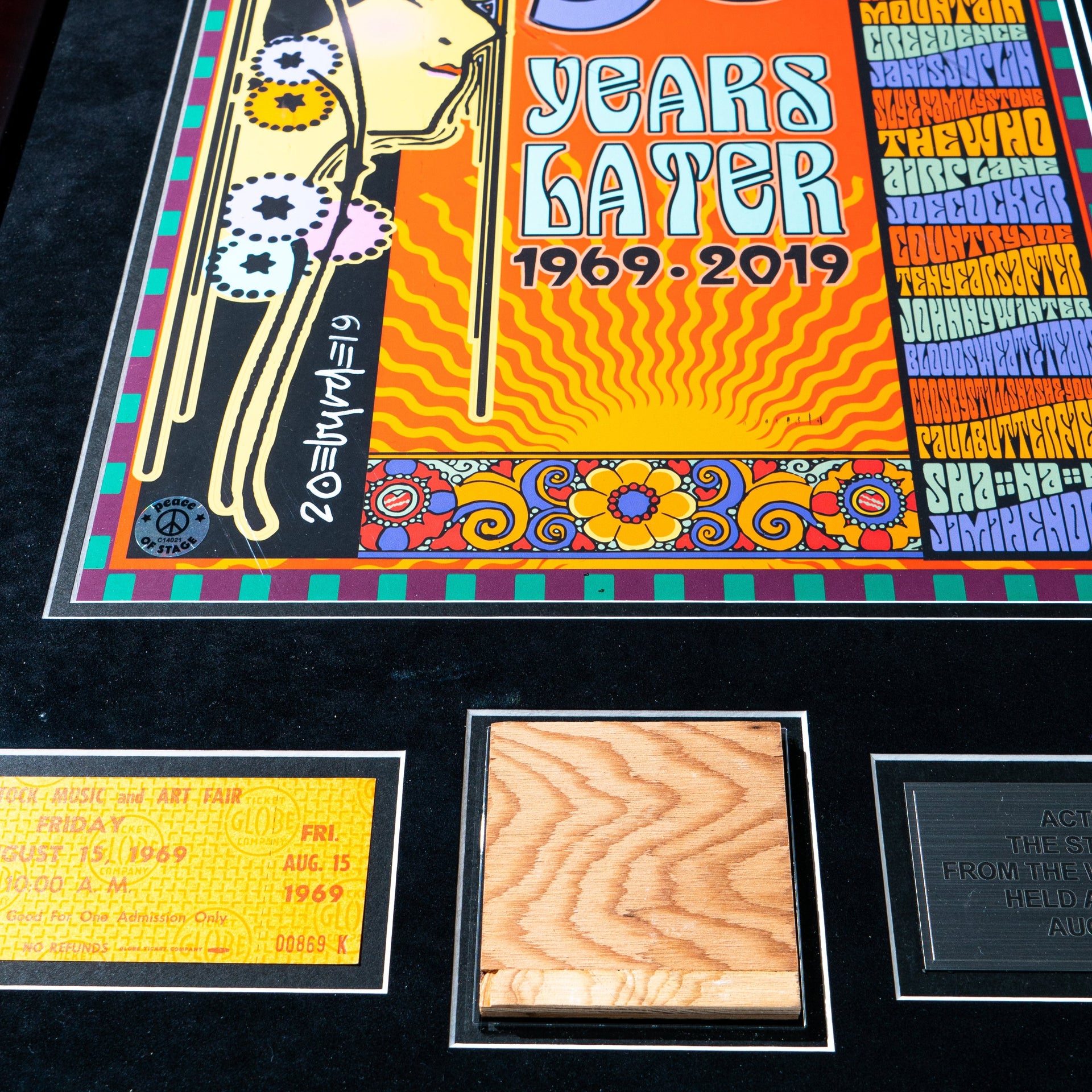 David Byrd (Signed) | Framed Woodstock Stage and Original Ticket