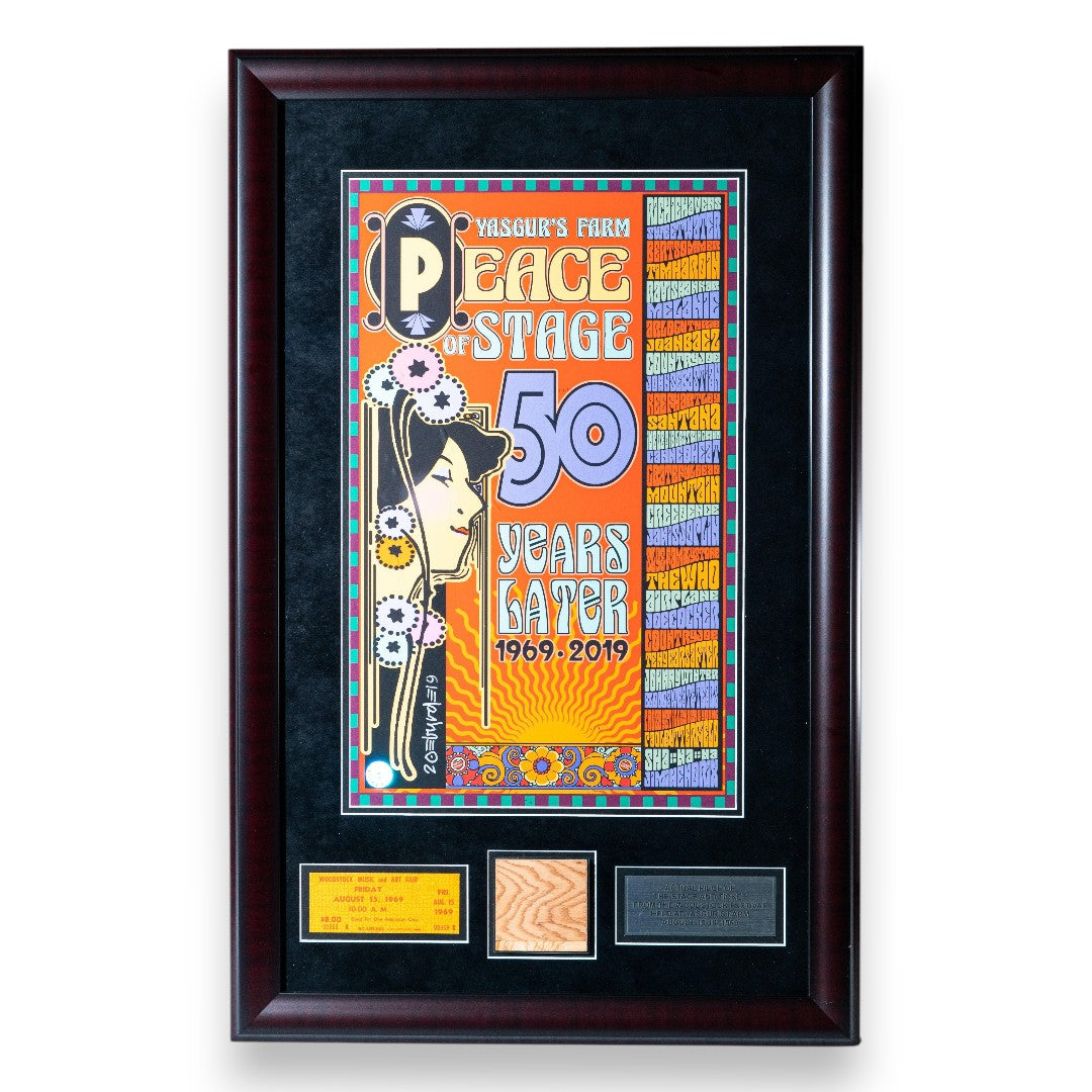 David Byrd (Signed) | Framed Woodstock Stage and Original Ticket