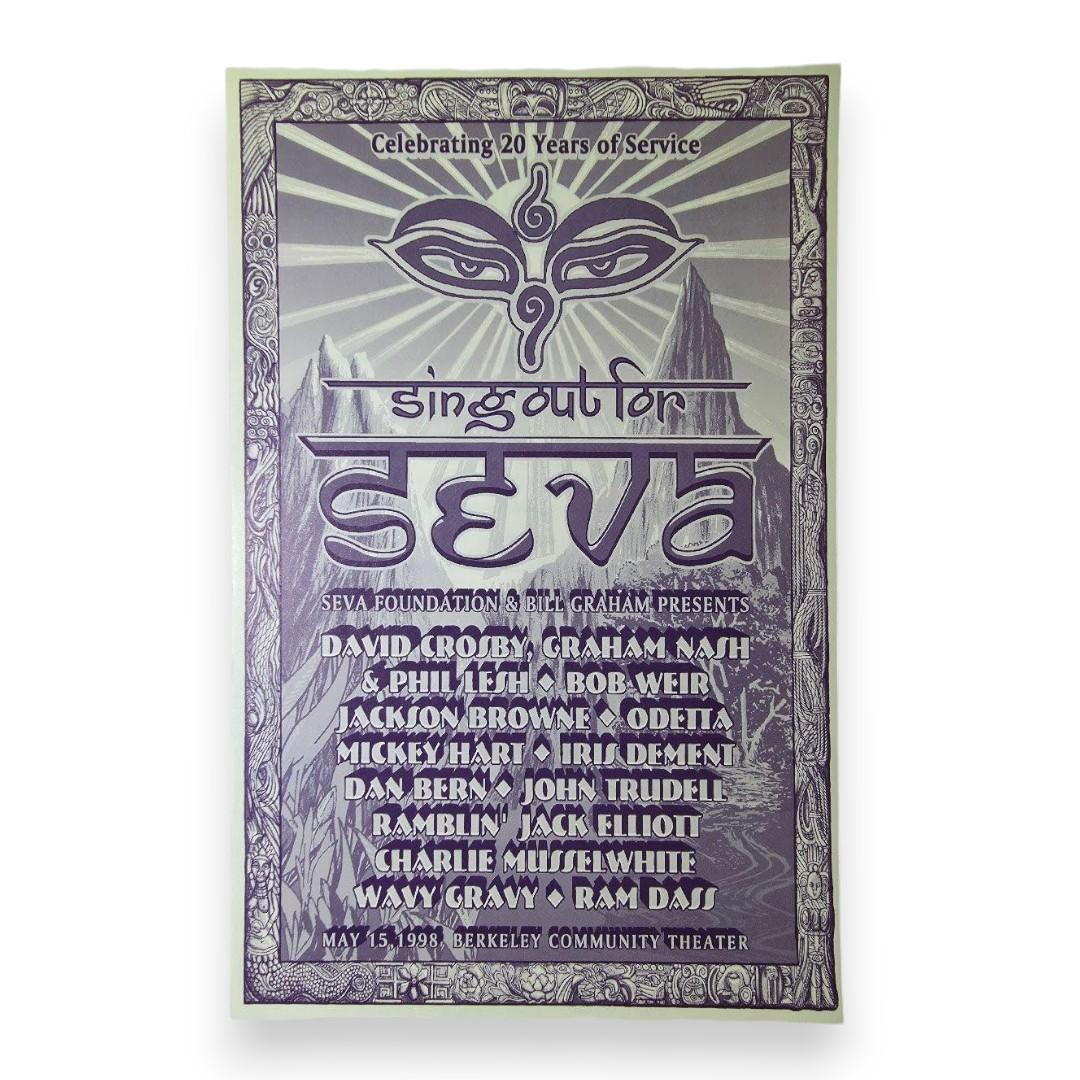 David Crosby, Graham Nash & Phil Lesh, Bob Weir, Mickey Hart, Wavy Gravy, Ram Dass, Berkeley Community Theater | May 15, 1998 | Vintage Handbill - Front