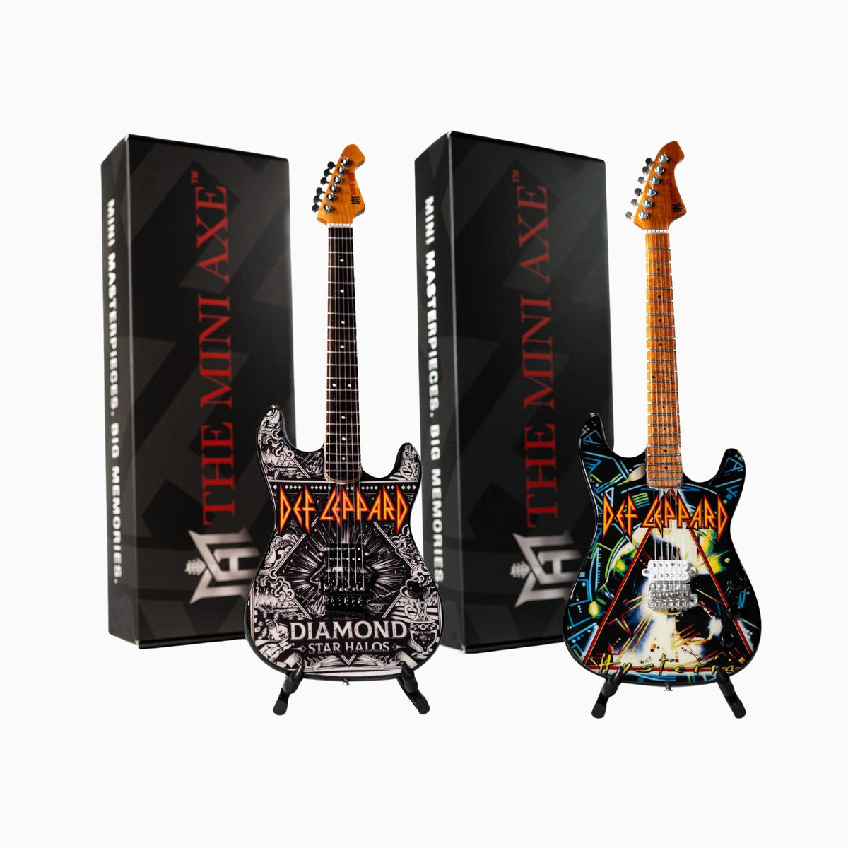 Def Leppard "Diamond Rejoice" and "Hysteria" Mini Guitar Set