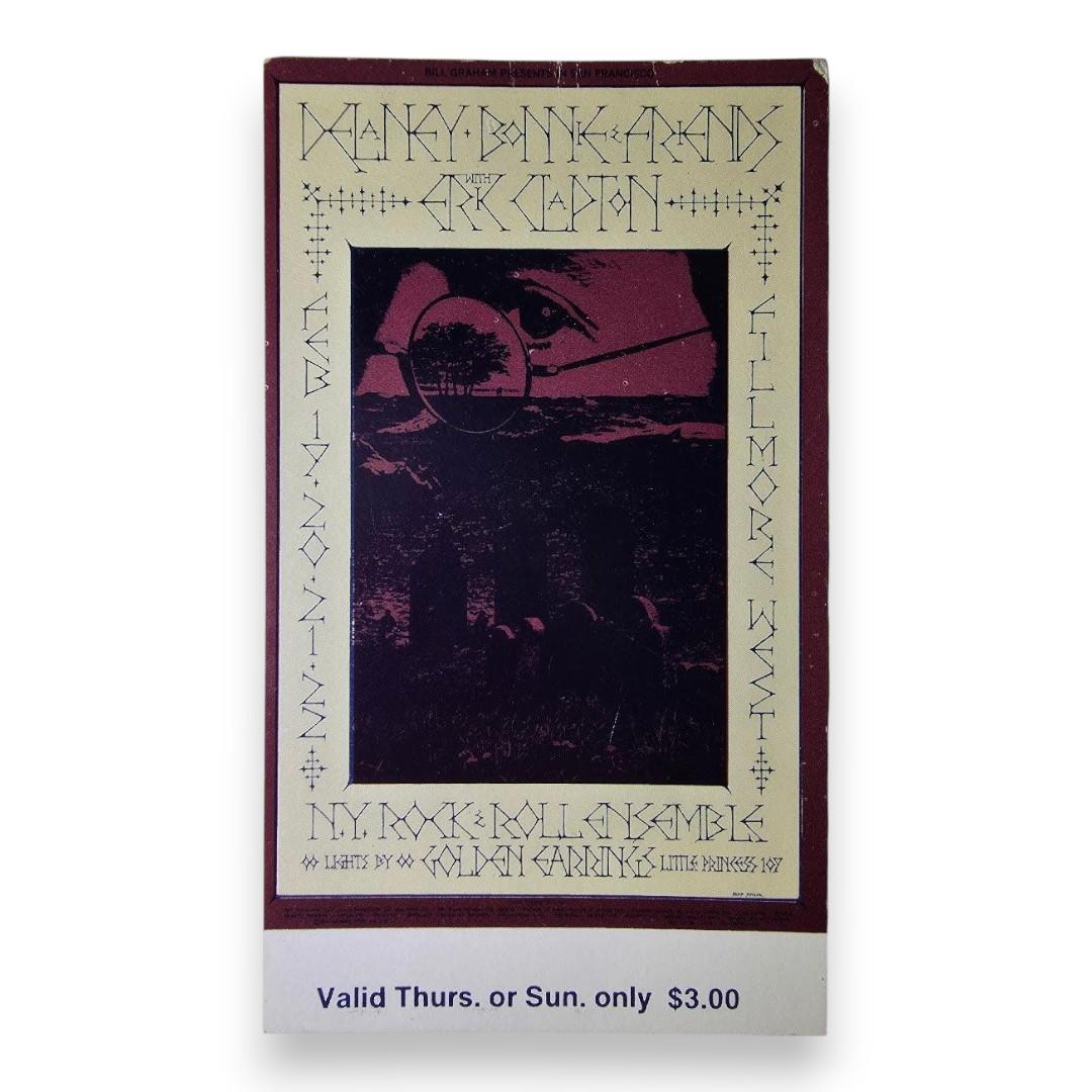 Delaney & Bonnie, Eric Clapton - February 19, 1970 - The Fillmore | Vintage Concert Ticket