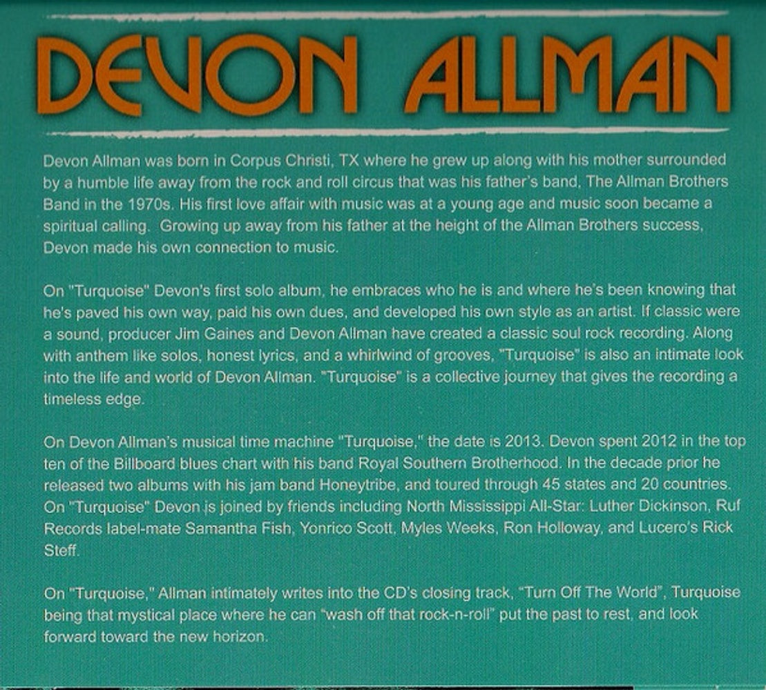 Devon Allman – Turquoise (CD)