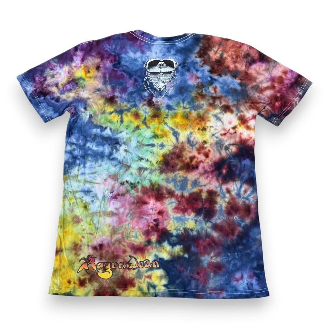 Dragon At Dawn Tie Dye T-Shirt by Roger Dean - Back