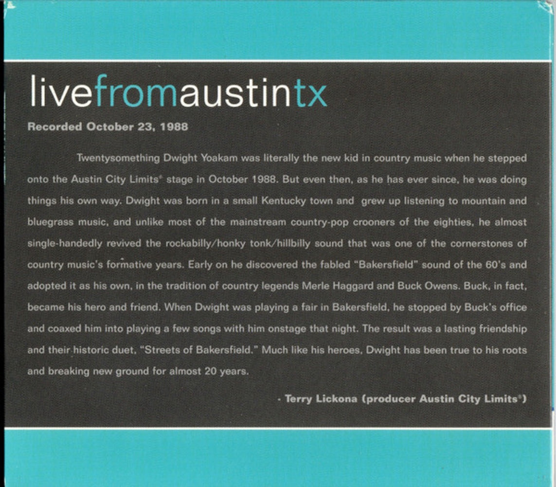 Dwight Yoakam – Live From Austin, TX (CD)