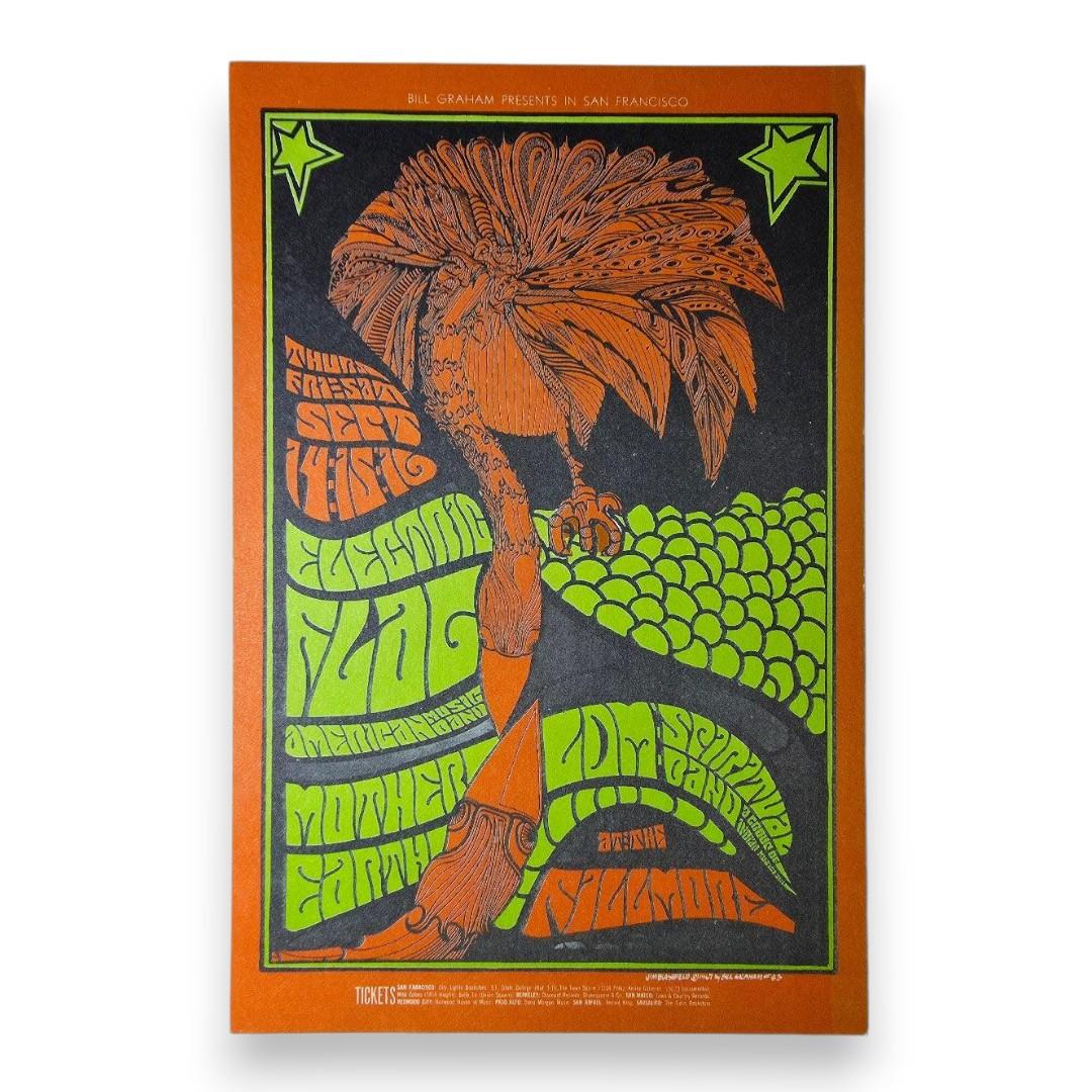 Electric Flag, Mother Earth, The LDM Spiritual Band – The Fillmore, San Francisco (Sep 14–16, 1967) by Jim Blashfield (Postcard)
