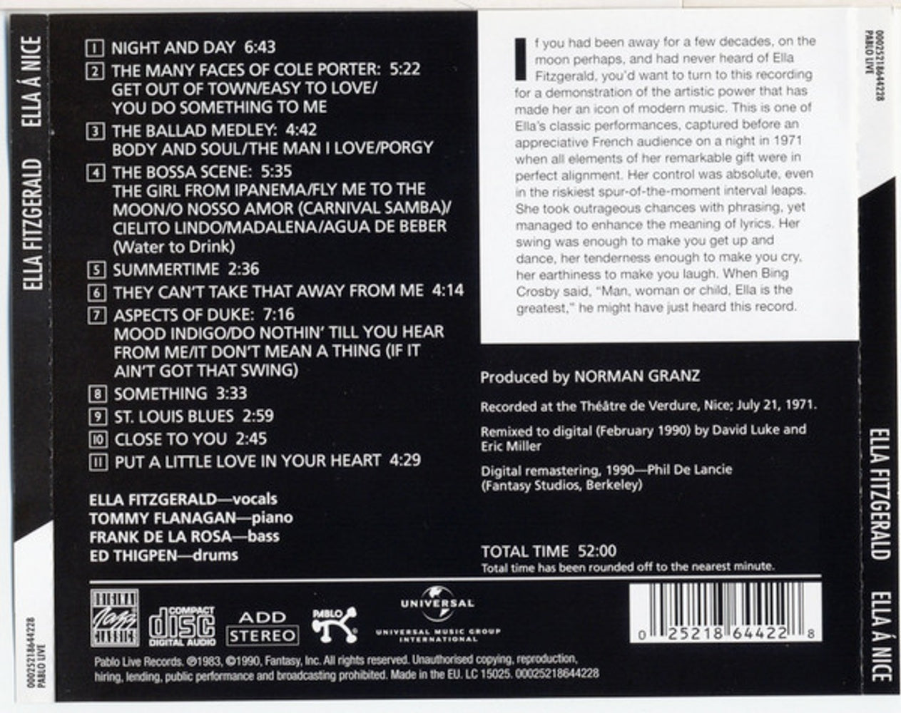 Ella Fitzgerald – Ella a Nice (CD)