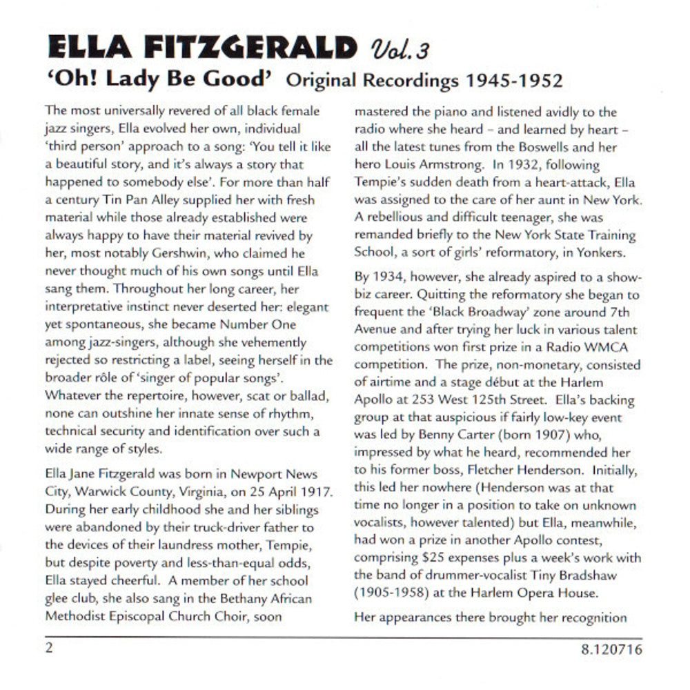 Ella Fitzgerald – Oh! Lady Be Good, Volume 3 (CD)
