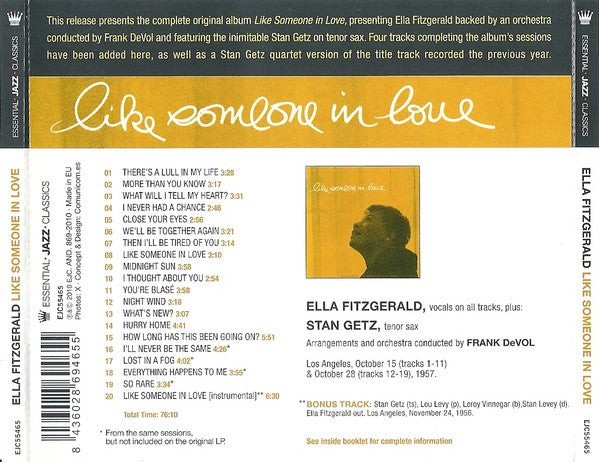 Ella Fitzgerald & Stan Getz – Like Someone In Love (CD)