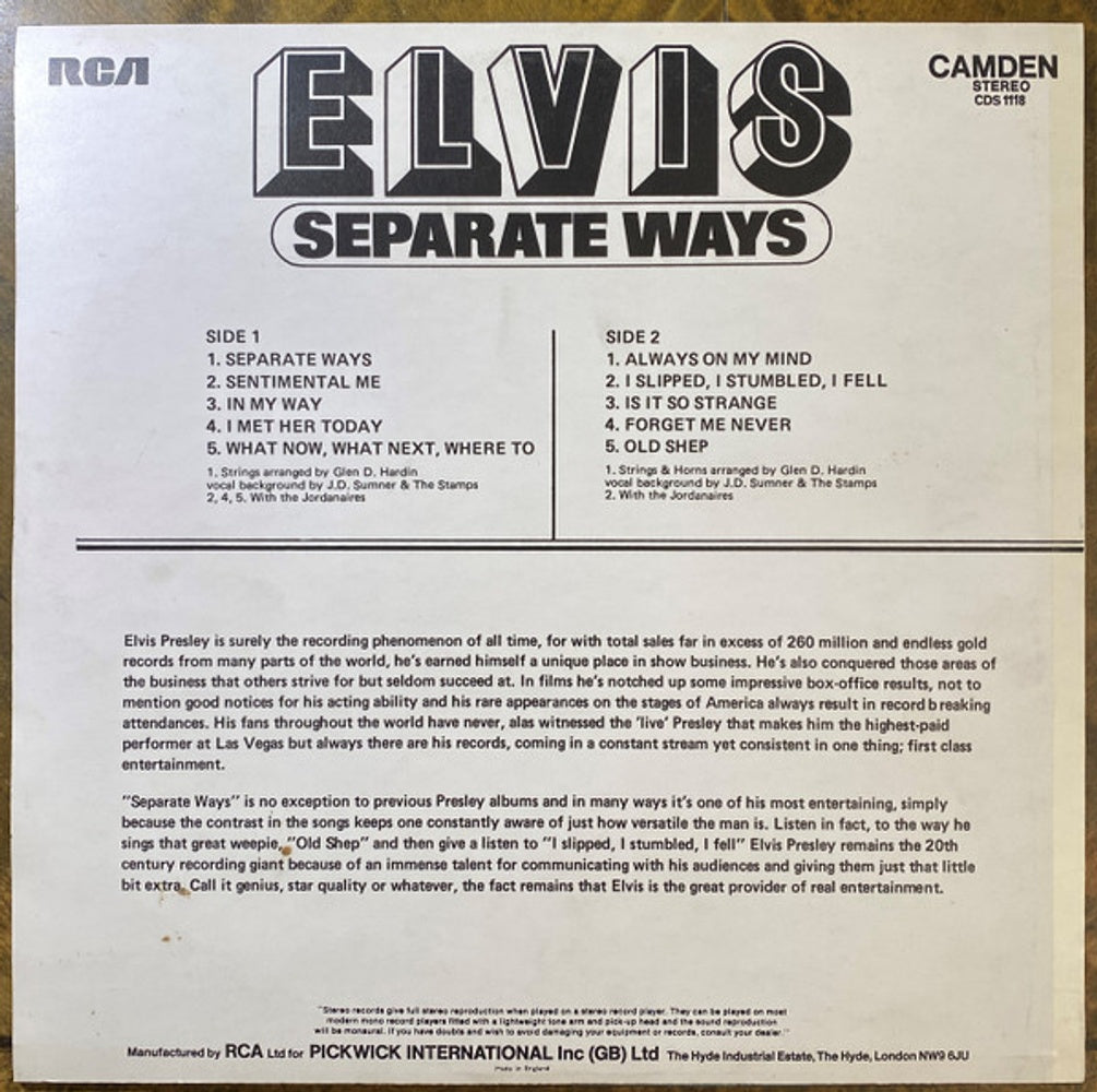 Elvis Presley – Separate Ways (CD)