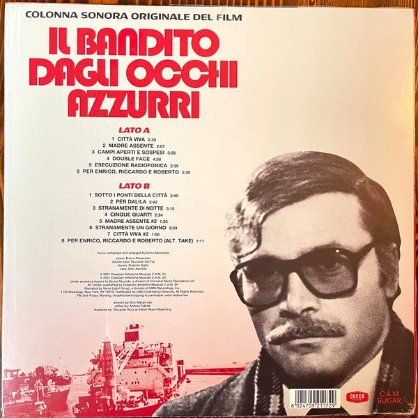 Back Cover: Ennio Morricone – The Blue-Eyed Bandit (Il bandito dagli occhi azzurri, Original Motion Picture Soundtrack, RSD Drops 2021 LP Vinyl) Vinyl LP | Relix