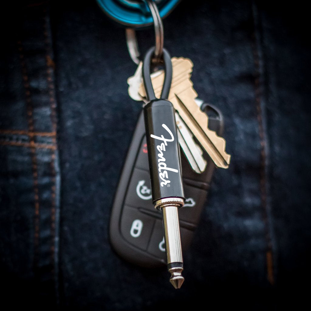 Fender Guitar Plug Keychain - Close-Up