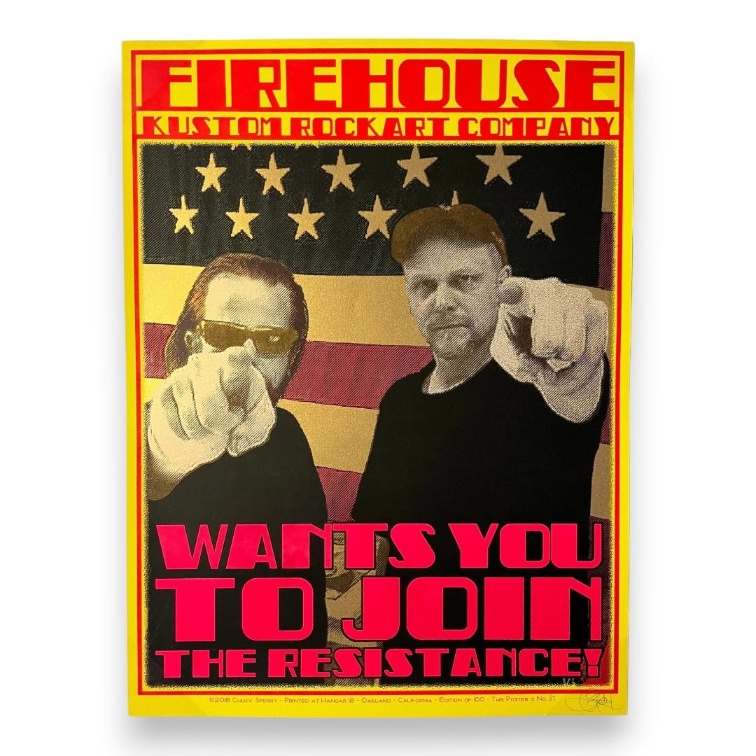Firehouse Kustom Rock Art Company – Wants You to Join the Resistance (2018) by Chuck Sperry