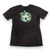 Flying Eyeball Black Stone T-Shirt by Rick Griffin - Front