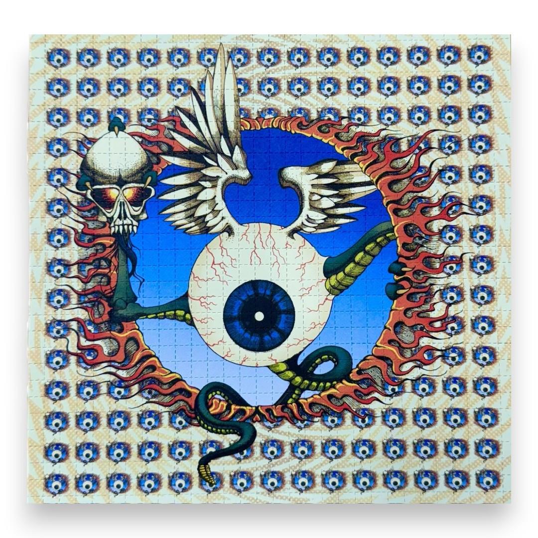 Flying Eyeball Blotter Print by Rick Griffin