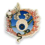 Flying Eyeball Sticker by Rick Griffin