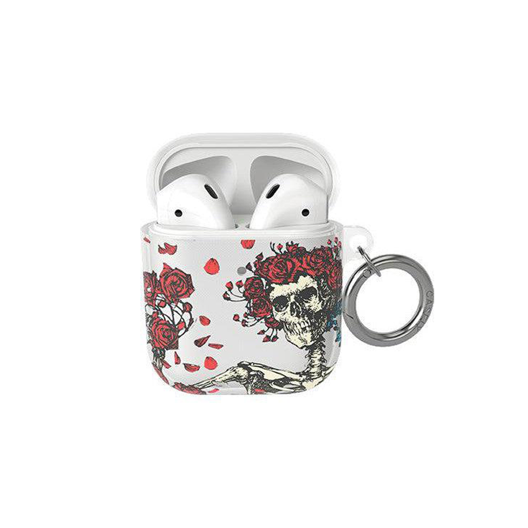 Grateful Dead Forever Grateful Skeleton AirPods Case with Roses