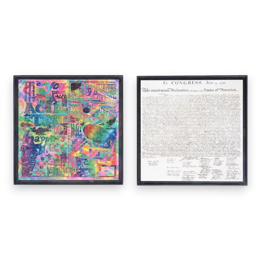 Framed LSD Blotter Tab Sheets from Ken Kesey's Family (Set of 5)