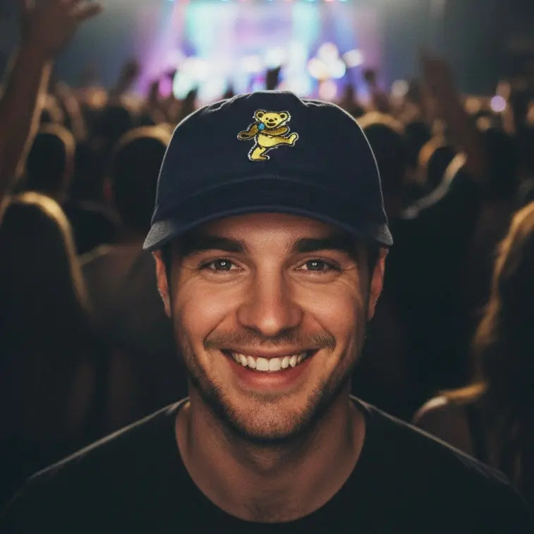 Phil Lesh & Friends | Yellow Dancing Bear Dad Hat DGE Hat {{Shop name}}