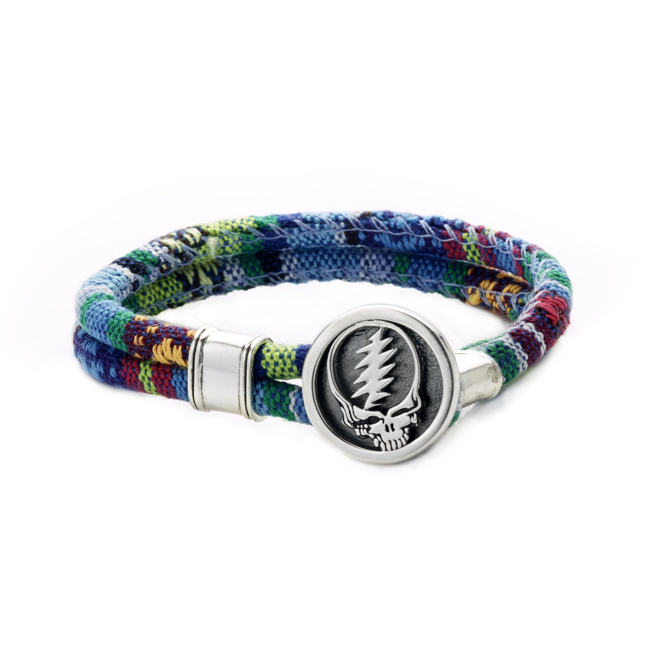 Steal Your Face Sterling Silver Cloth Rope Bracelet