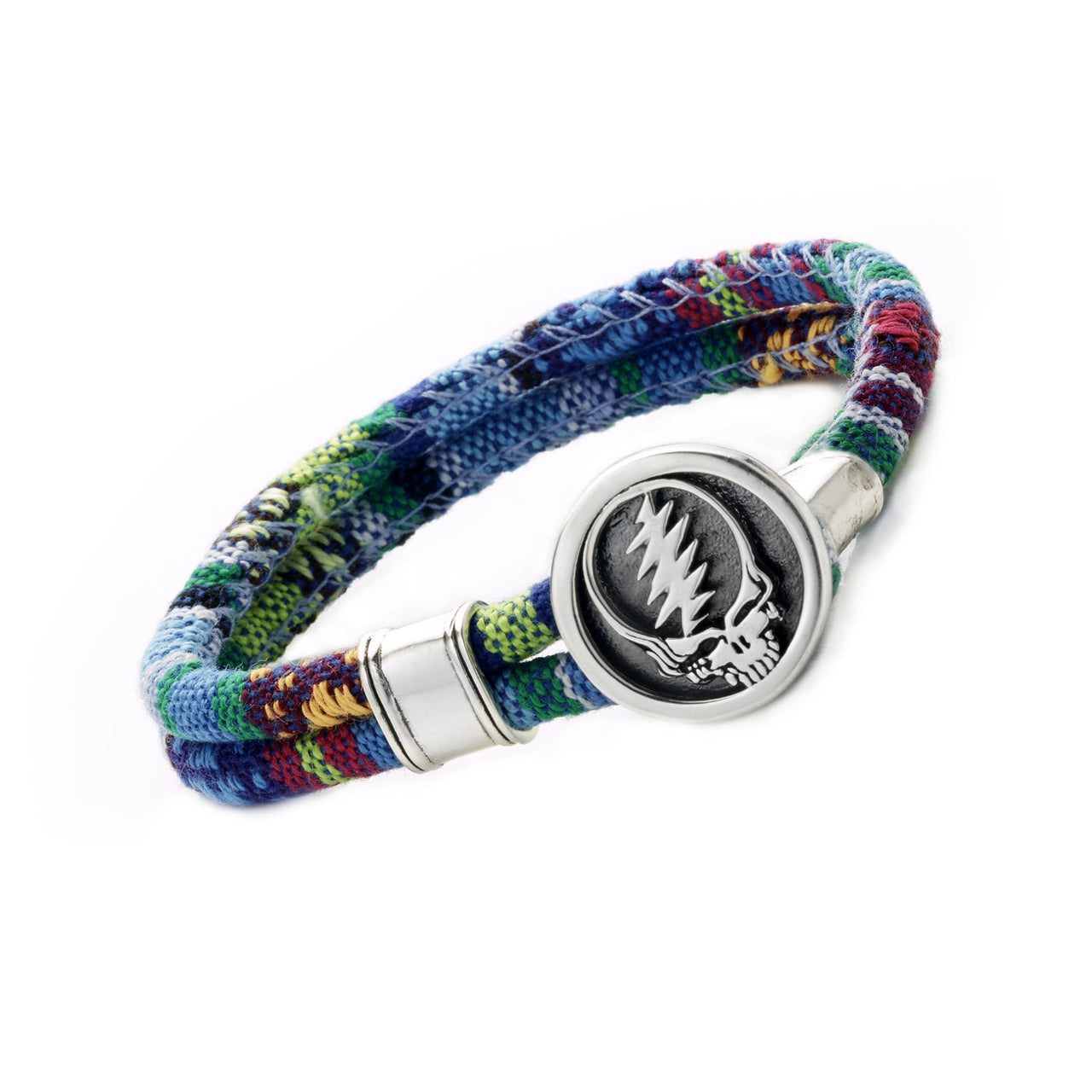 Steal Your Face Sterling Silver Cloth Rope Bracelet