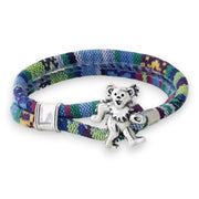 Grateful Dead Dancing Bear Sterling Silver Cloth Rope Bracelet - Back