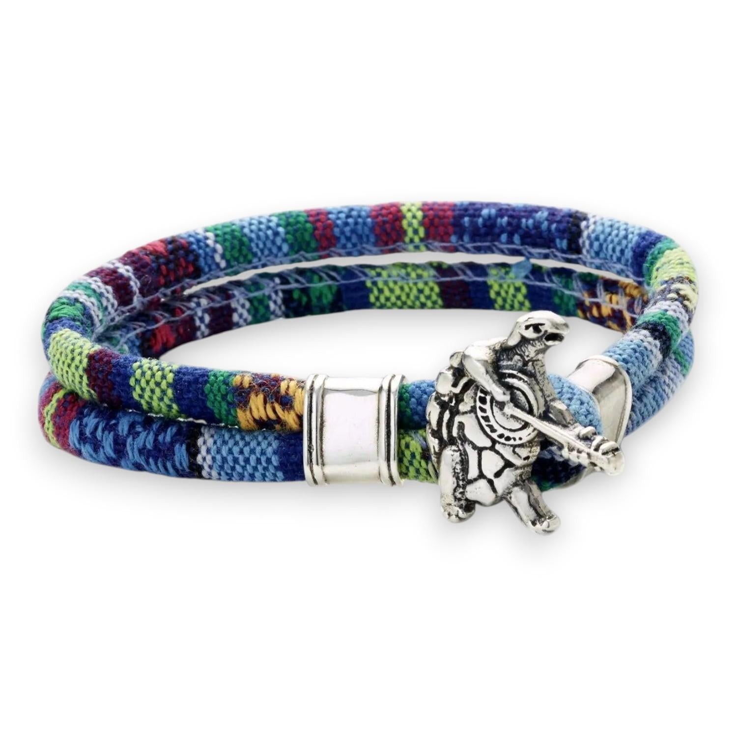 Grateful Dead Terrapin Station Sterling Silver Cloth Rope Bracelet - Back