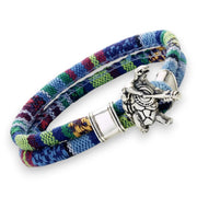 Grateful Dead Terrapin Station Sterling Silver Cloth Rope Bracelet - Front