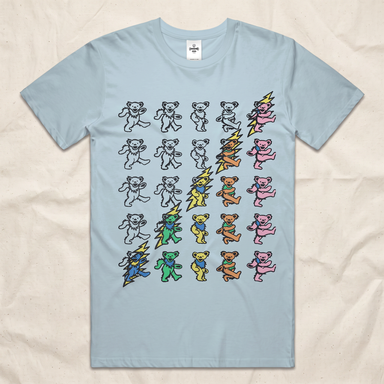 Grateful Dead Bears on Bolt Parade Tee - Chambray