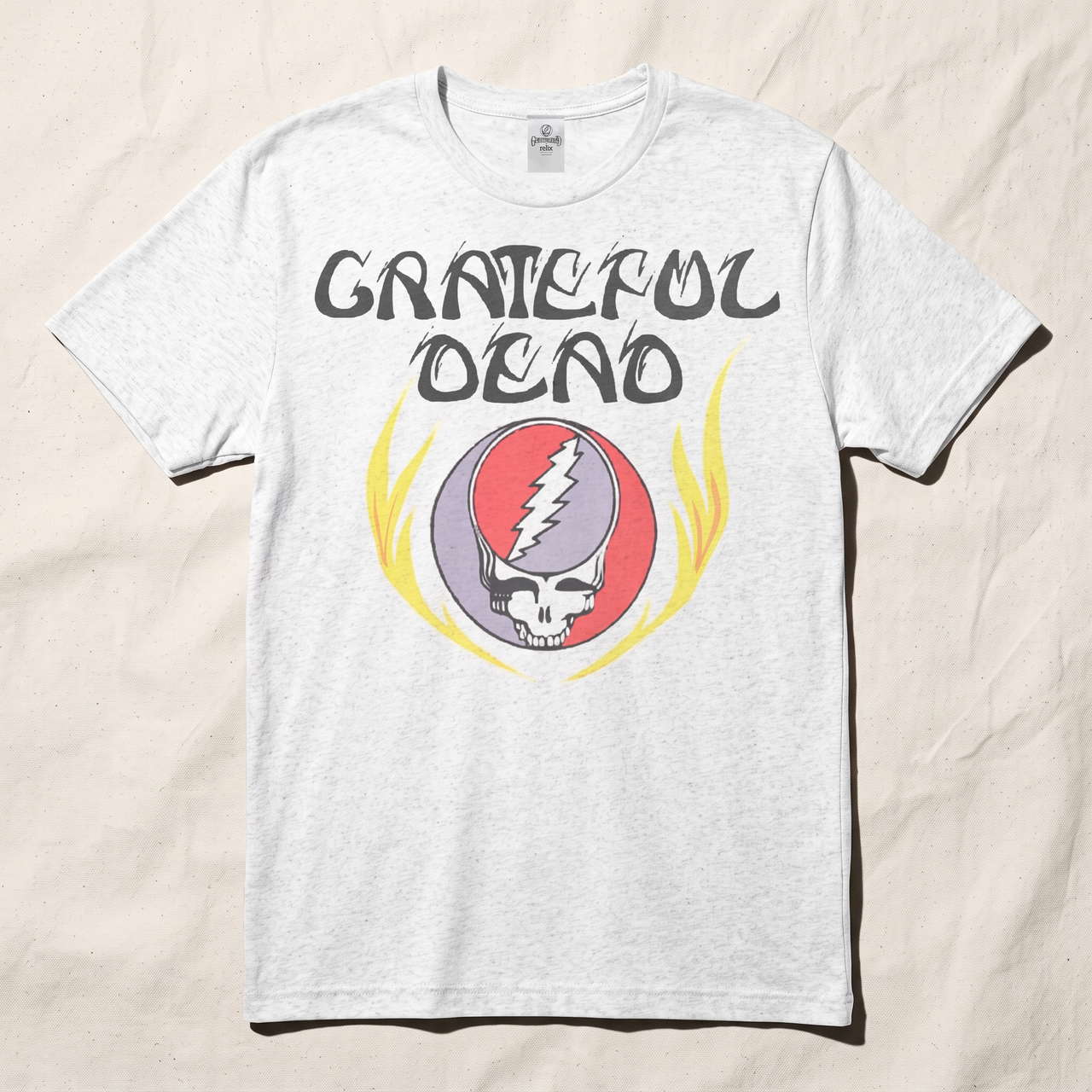 Grateful Dead Flame Stealie Tee - White