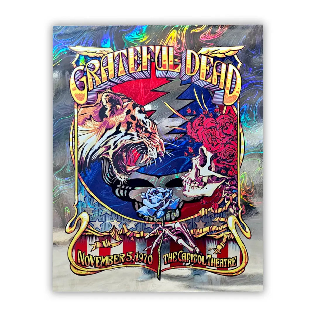 November artist graphic ltd 152cm 割れアリ Grateful Dead (11/5/1970) Swirl Foil Poster by AJ Masthay | relix.shop