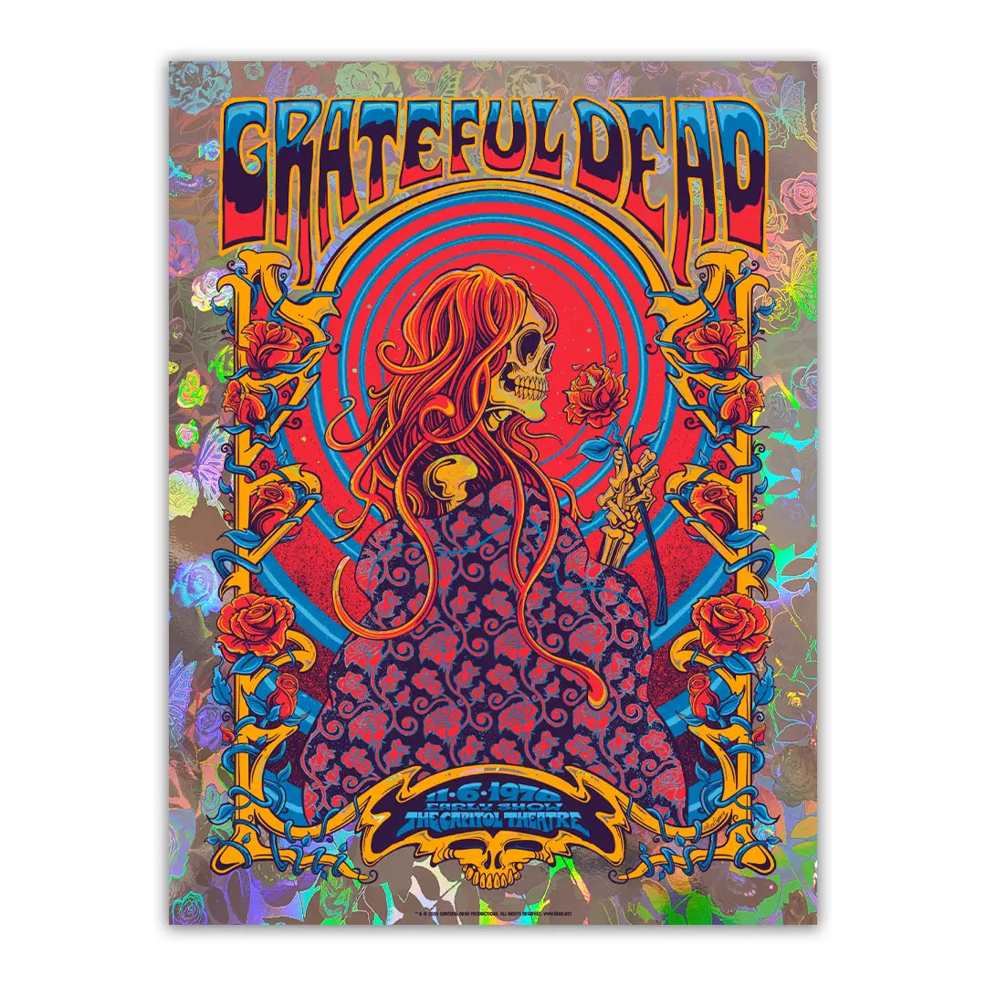 Grateful Dead (11/6/1970) Rose Garden Foil Variant Poster by