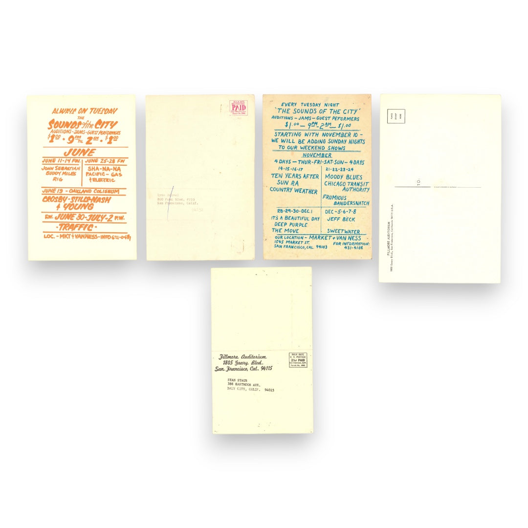 Grateful Dead 1966-1970 Original Handbills (Set of 5)