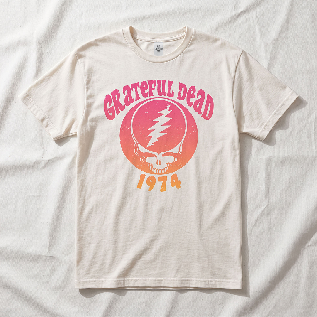 Grateful Dead 1974 Stealie Gradient Tee - Ivory