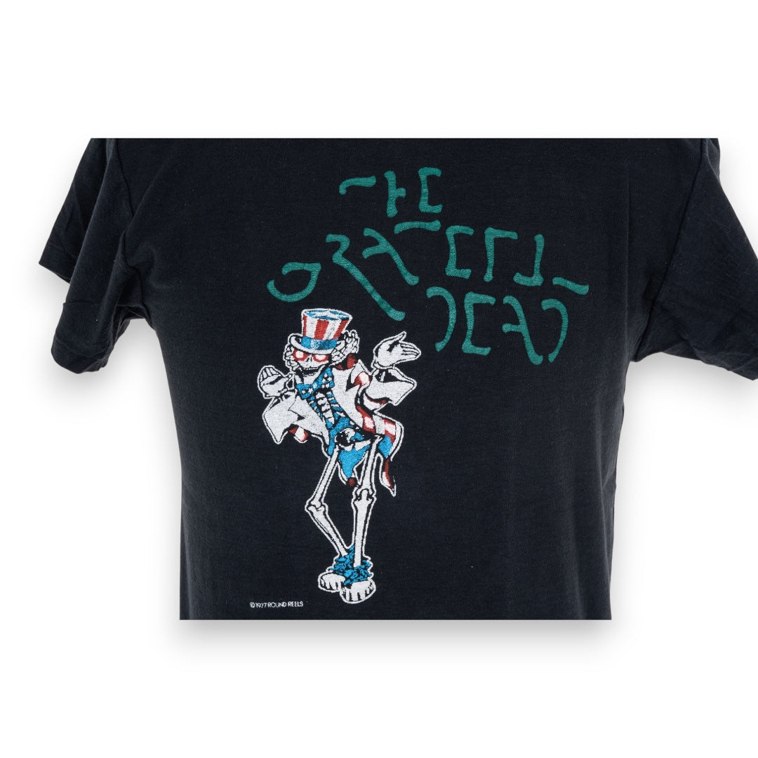 Grateful Dead 1977 Round Reels Movie Skeleton T-Shirt
