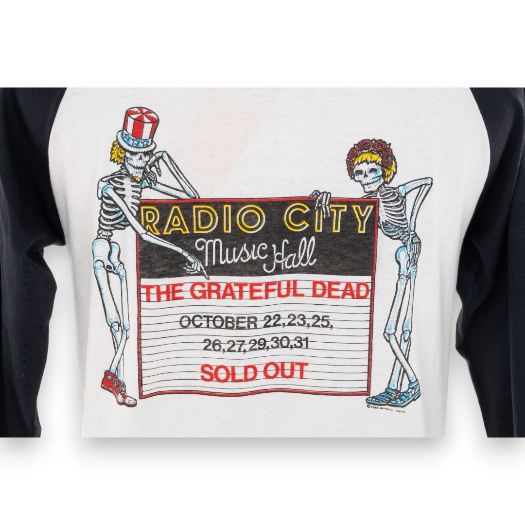 Grateful Dead 1980 Rick Griffin Radio City 15th Year Skull T-Shirt