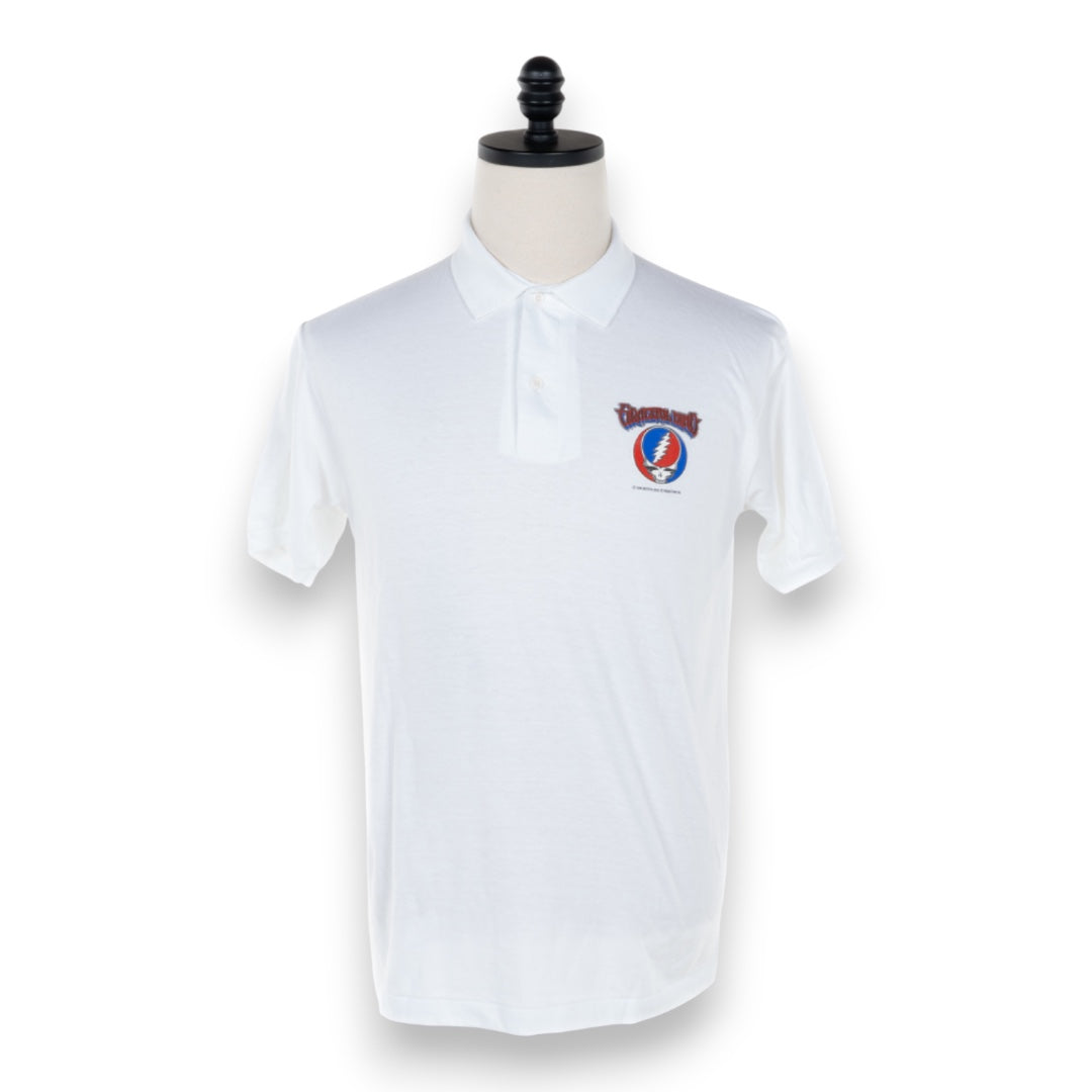 Grateful Dead 1986 Steal Your Face White Polo Shirt