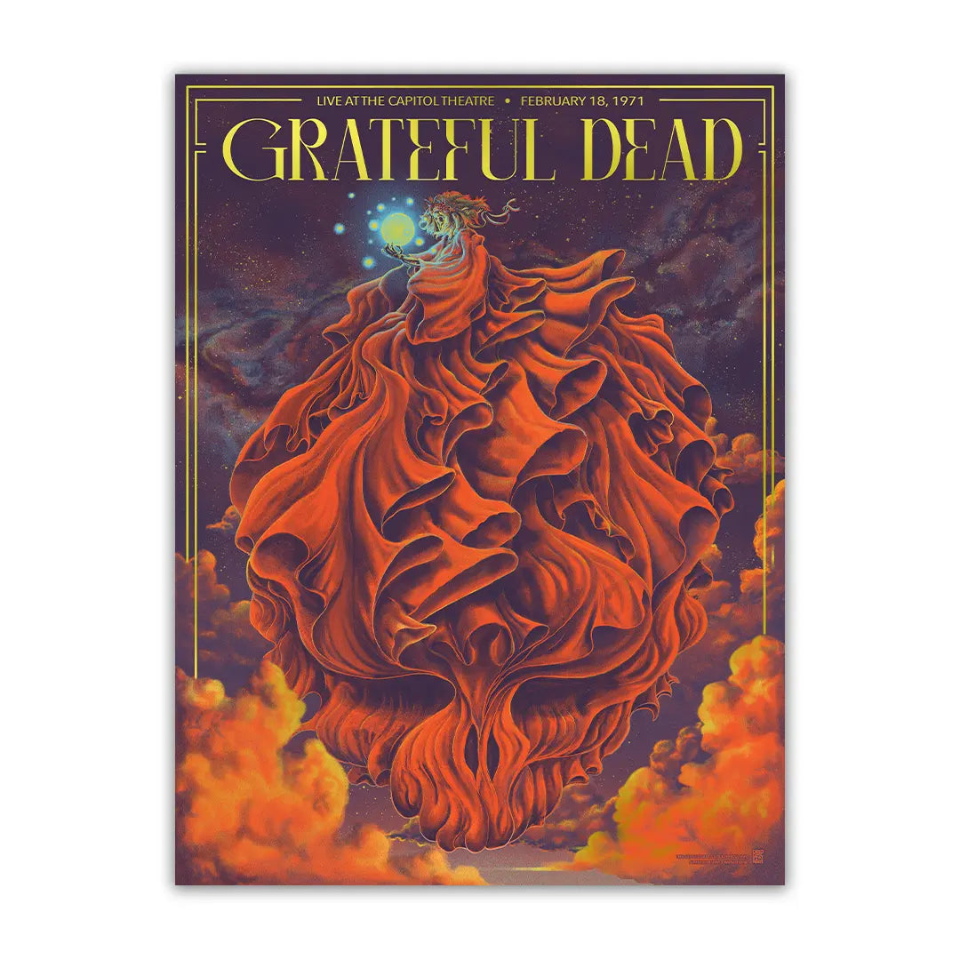 Grateful Dead (2/18/1971) Gold Foil Poster by Bailey Race | relix.shop